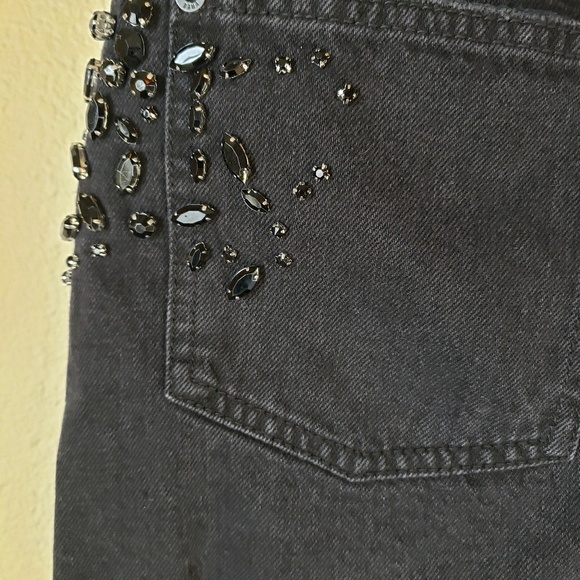Free People with Bling Black Denim Mini Sk… - Picture 4 of 7